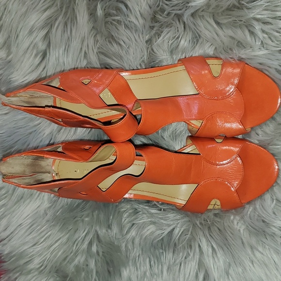 NINE WEST Orange Wedges Size 12 - Picture 2 of 5
